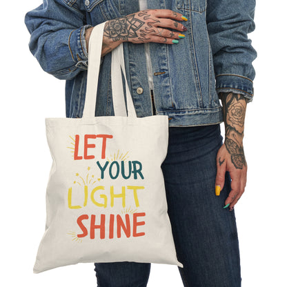 Let Your Light Shine Christian Tote Bag | Faith & Inspirational Canvas Handbag