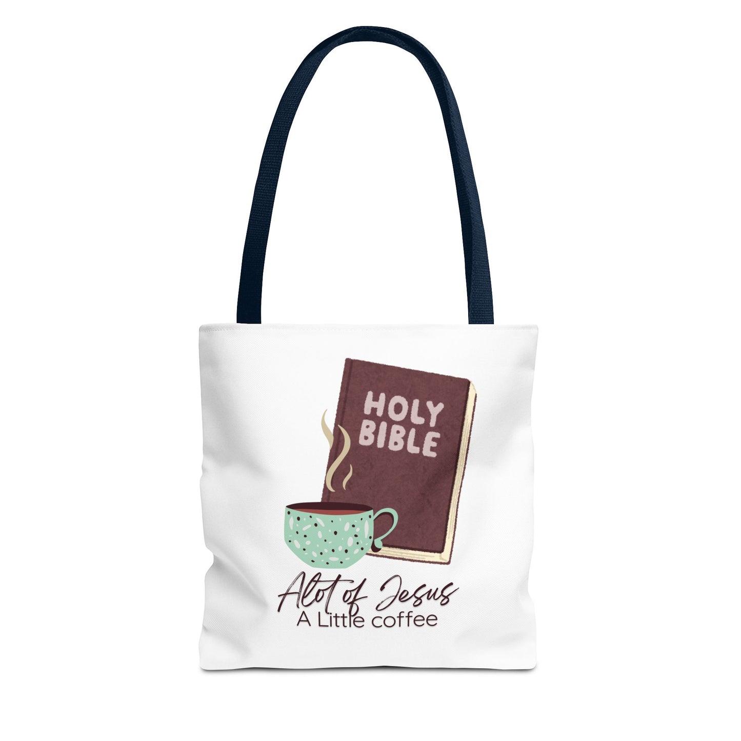 Faith-Inspired Tote Bag - "A Lot of Jesus, A Little Coffee" - Perfect for Church, Gifts, Everyday Use, Bible Study, Christians