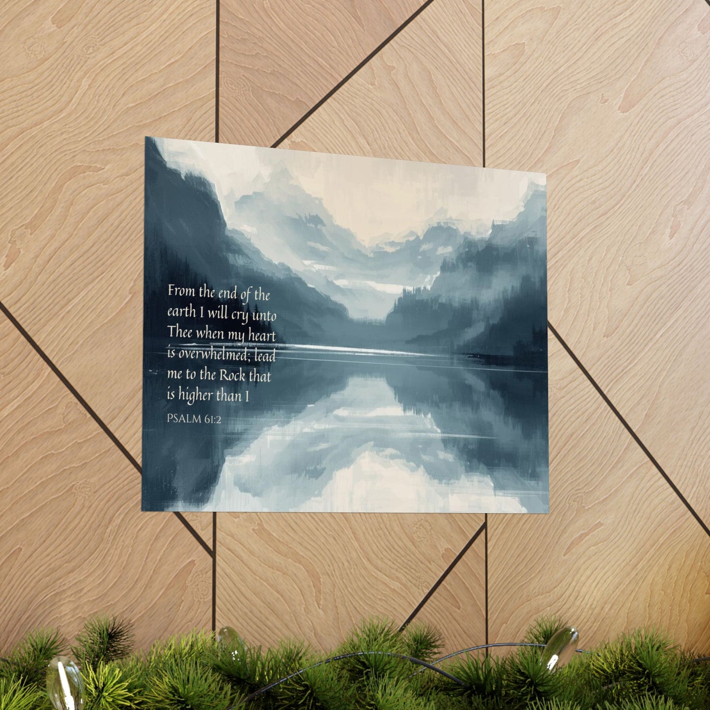 Matte Poster — Psalm 61:2 Mountain Reflection Wall Art