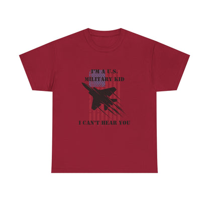 Military Kid Tee, Unisex Cotton T-Shirt, USA Proud Shirt, Gift for Military Families, Patriotic Wear, Comfortable Everyday Wear