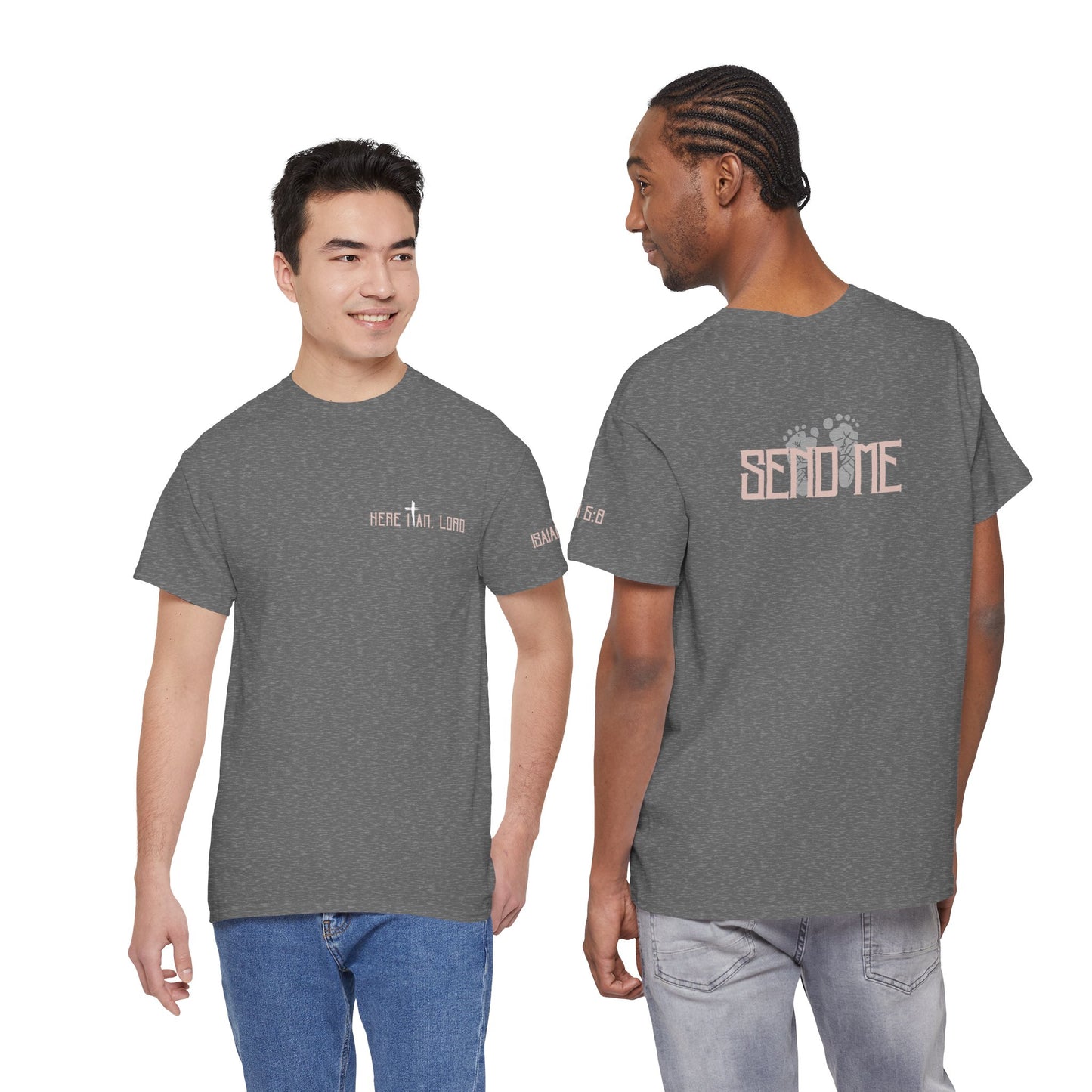 Here I Am Lord Christian T-Shirt | Send Me Back Print Faith Apparel