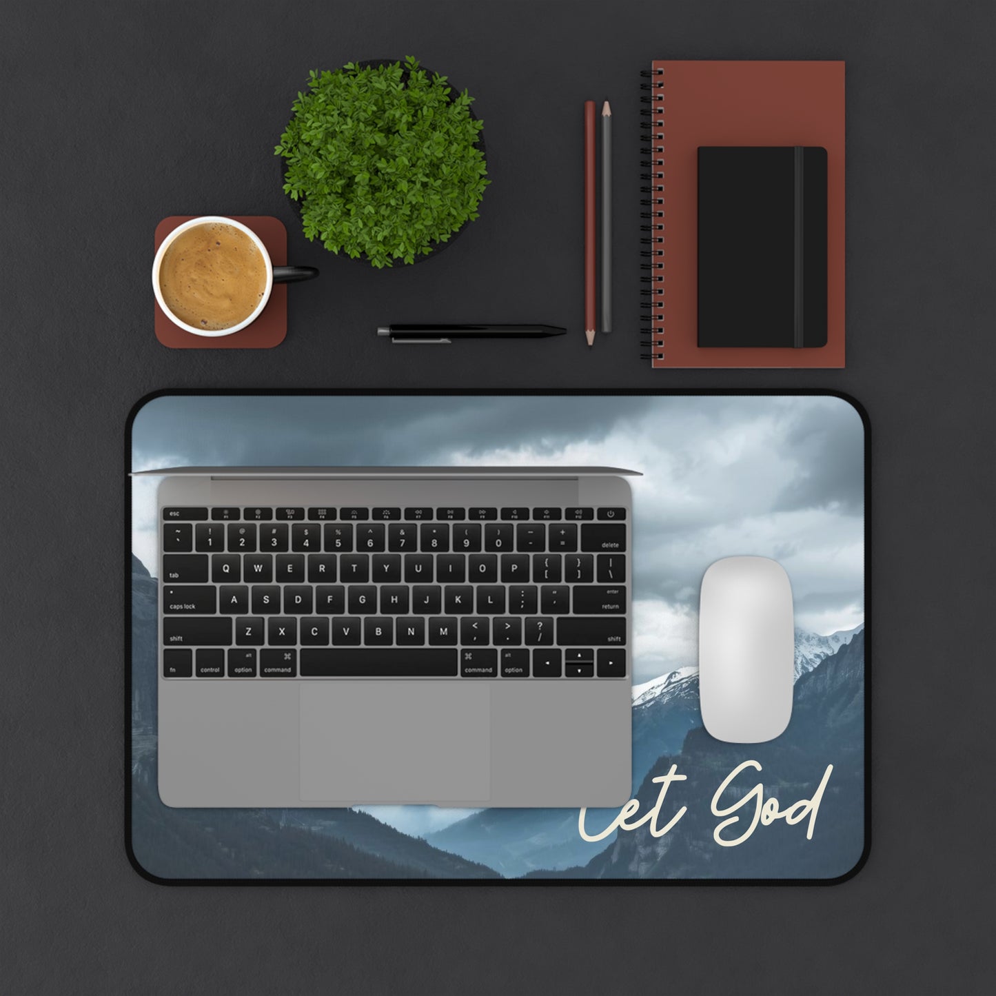 Let God Mountain Desk Mat – Peaceful Power