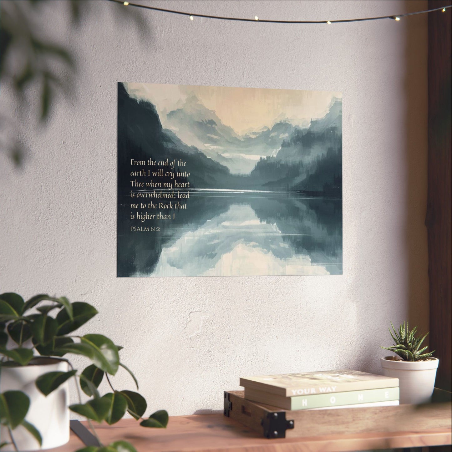 Matte Poster — Psalm 61:2 Mountain Reflection Wall Art