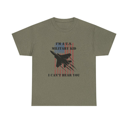 Military Kid Tee, Unisex Cotton T-Shirt, USA Proud Shirt, Gift for Military Families, Patriotic Wear, Comfortable Everyday Wear