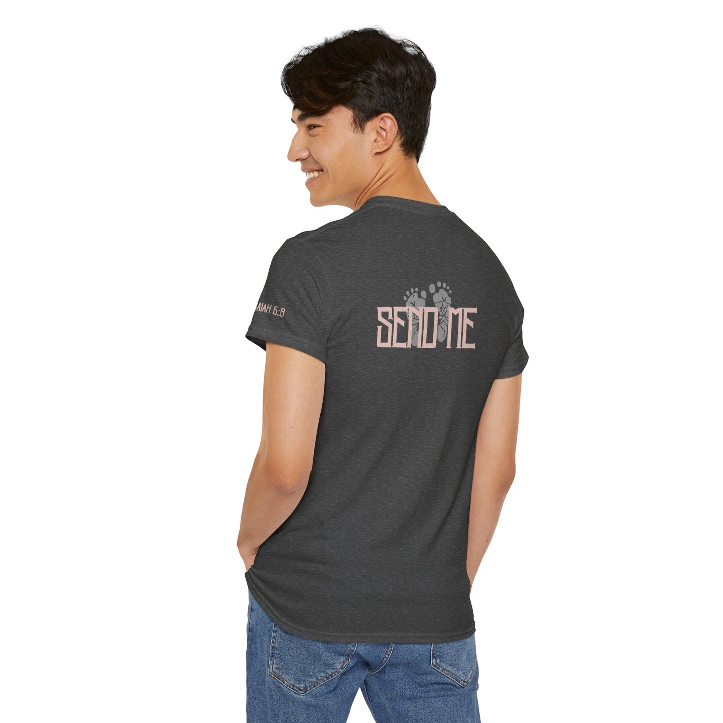 Here I Am Lord Christian T-Shirt | Send Me Back Print Faith Apparel