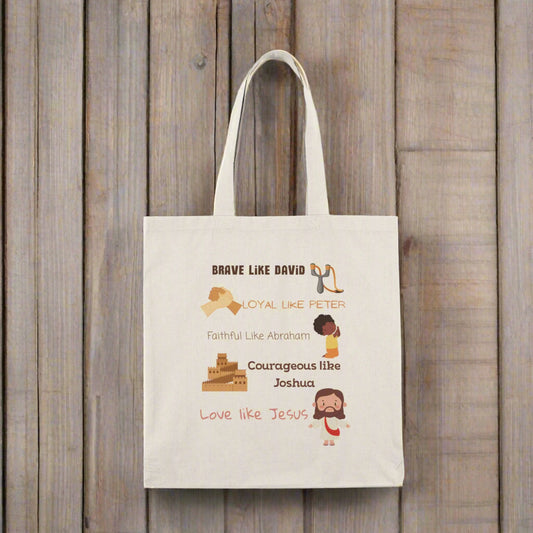 "Brave Like David" Pew Partner- Personalize- Tote Bag for Church