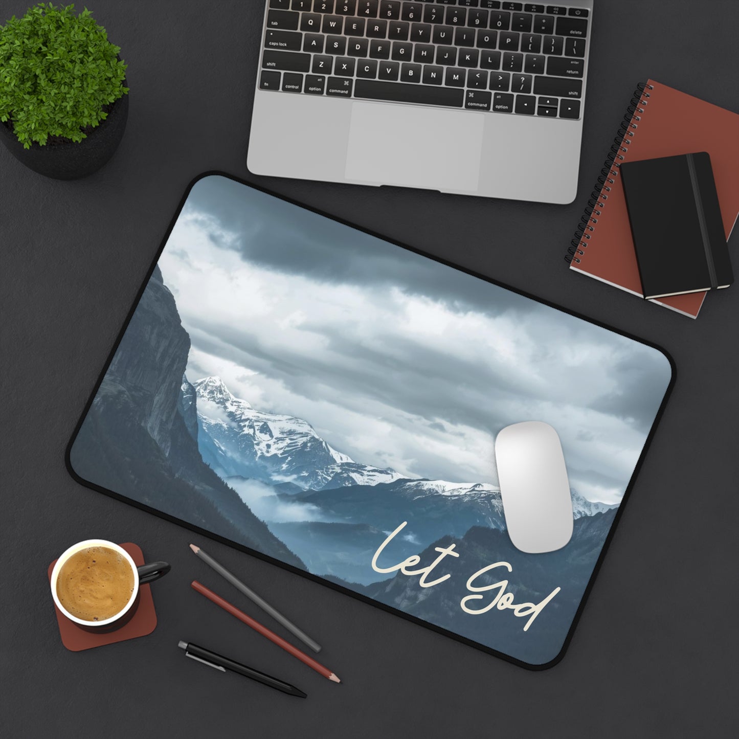Let God Mountain Desk Mat – Peaceful Power