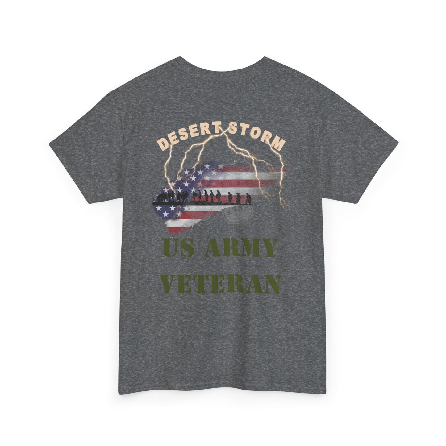 Desert Storm Series Army Veteran T-Shirt – “I Became the Storm”  Desert Storm Edition
