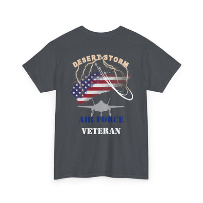 Desert Storm Series Air Force Veteran T-Shirt – “I Became the Storm”  Gulf War Tribute
