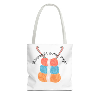 Crochet Lover's Tote Bag, Yarn Project Bag, Knitting Gift, Craft Tote, Cute Yarn Bags, Yarn Storage for Crafters