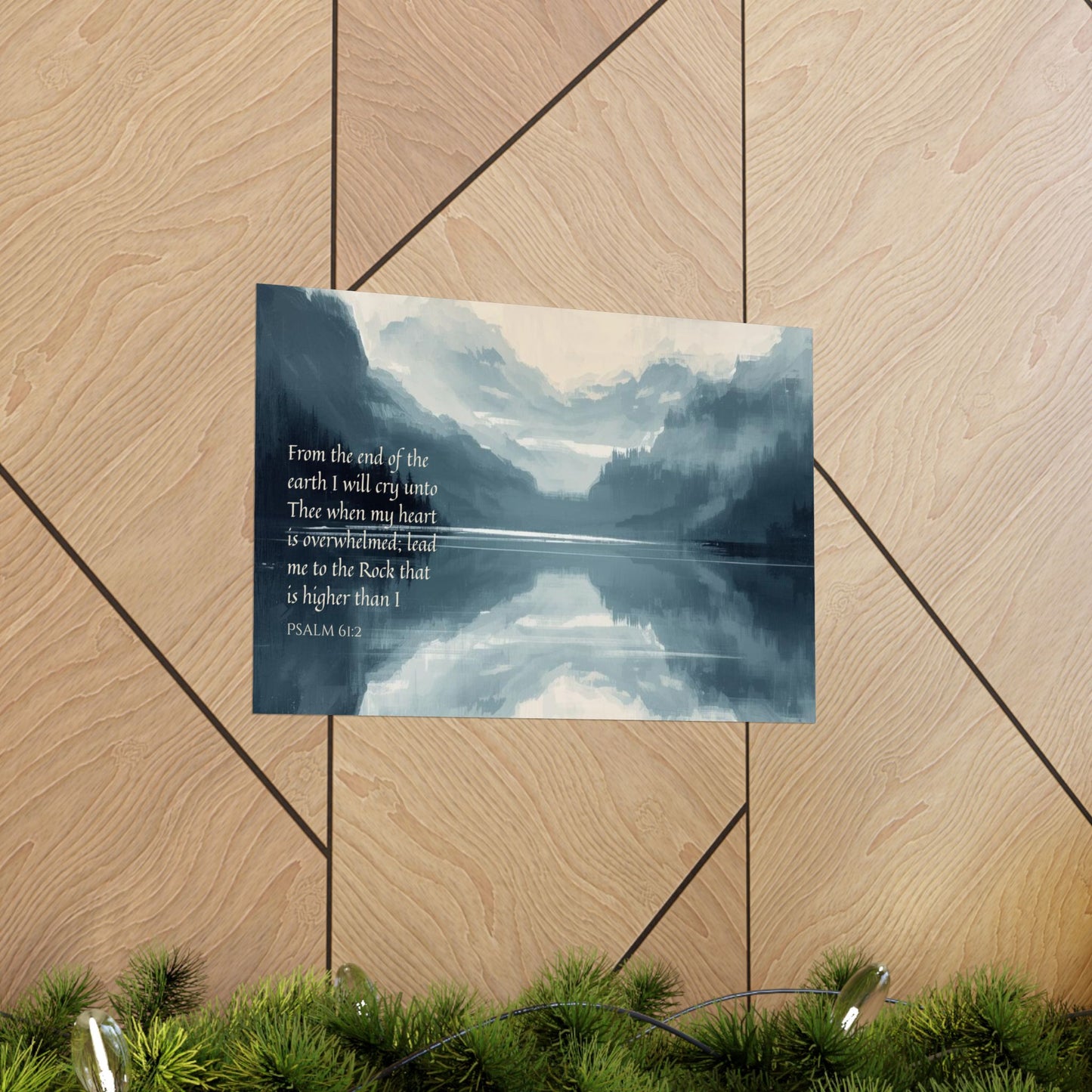 Matte Poster — Psalm 61:2 Mountain Reflection Wall Art