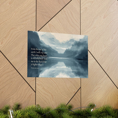 Matte Poster — Psalm 61:2 Mountain Reflection Wall Art