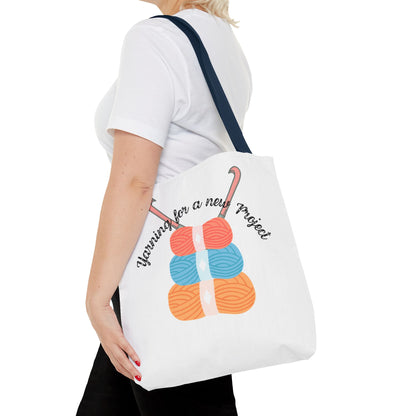 Crochet Lover's Tote Bag, Yarn Project Bag, Knitting Gift, Craft Tote, Cute Yarn Bags, Yarn Storage for Crafters