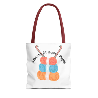 Crochet Lover's Tote Bag, Yarn Project Bag, Knitting Gift, Craft Tote, Cute Yarn Bags, Yarn Storage for Crafters