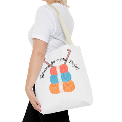 Crochet Lover's Tote Bag, Yarn Project Bag, Knitting Gift, Craft Tote, Cute Yarn Bags, Yarn Storage for Crafters