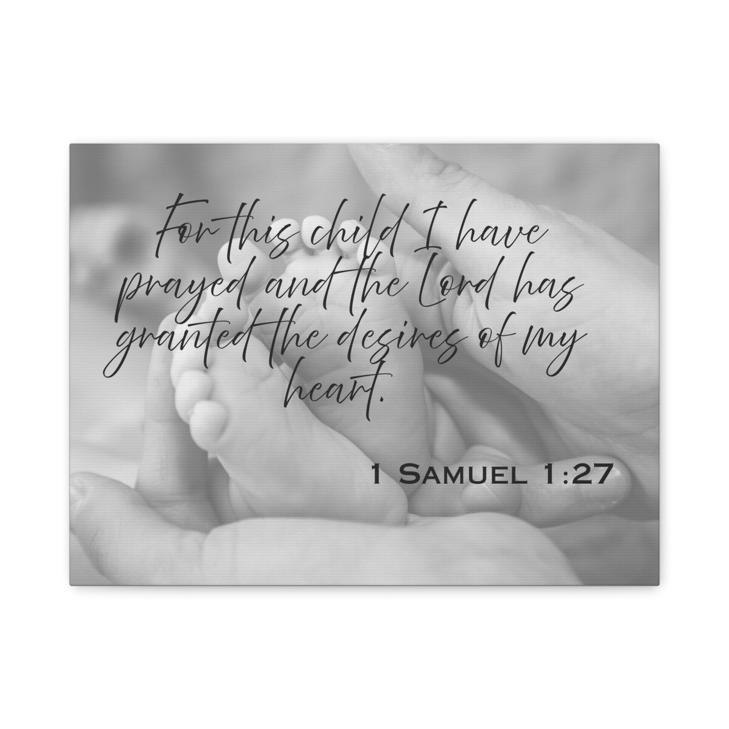 Inspirational Framed Canvas Art - 1 Samuel 1:27 - Faithful Family Decor