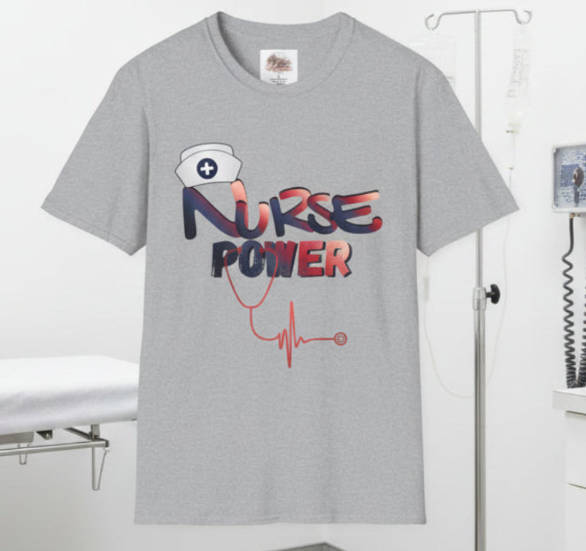 Nurse Power T‑Shirt – Nursing Appreciation Shirt, Nurses Week 2026 Tee, RN LPN CNA Gift, Nurse Life Top