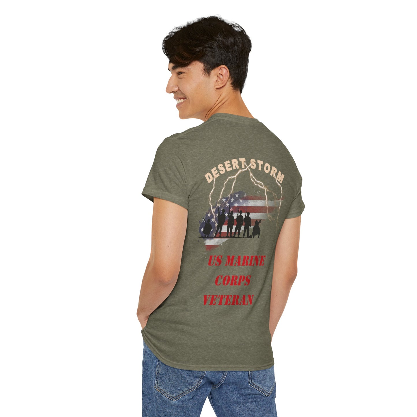 Desert Storm Series Marine Veteran T-Shirt – “I Became the Storm”  Desert Storm Honor Tee