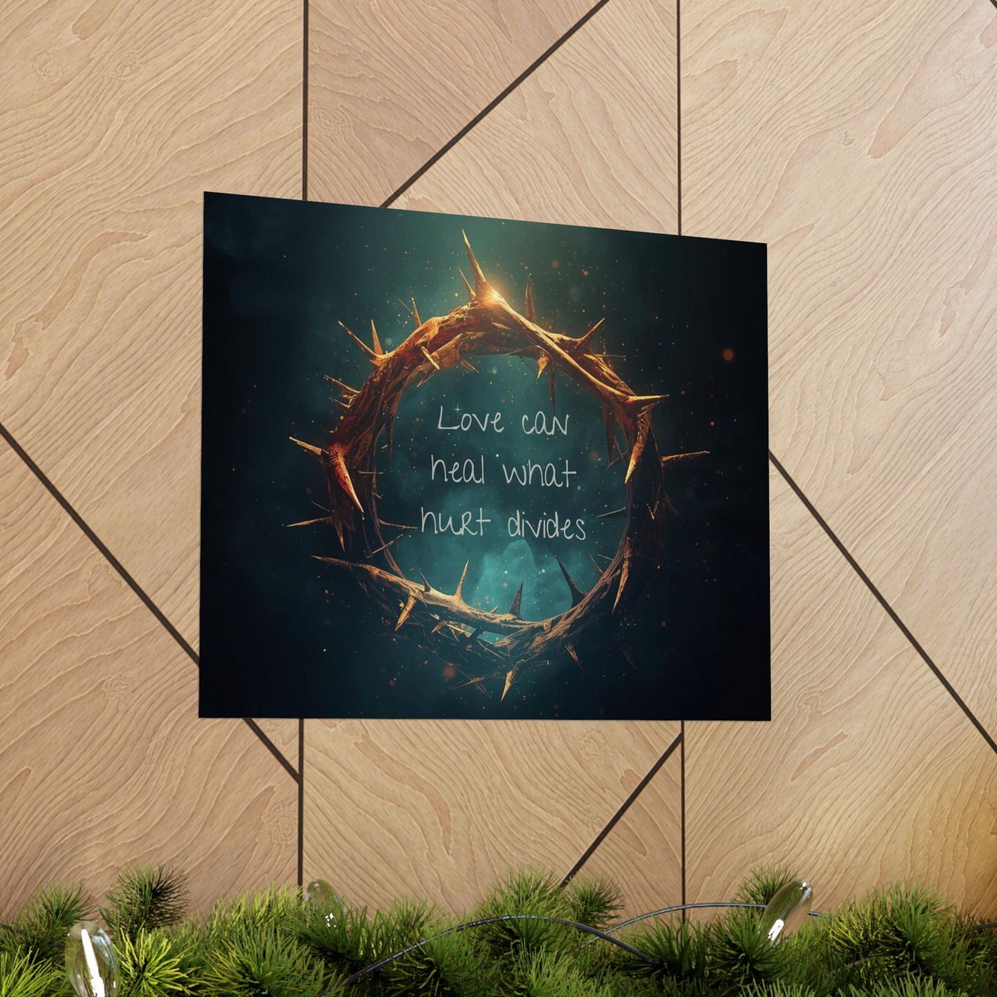Crown of Thorns Christian Poster – Love Can Heal What Hurt Divides – Healing Faith Wall Art