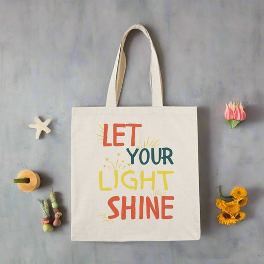 Let Your Light Shine Coral-Personalize-Tote Bag for Church