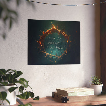 Crown of Thorns Christian Poster – Love Can Heal What Hurt Divides – Healing Faith Wall Art