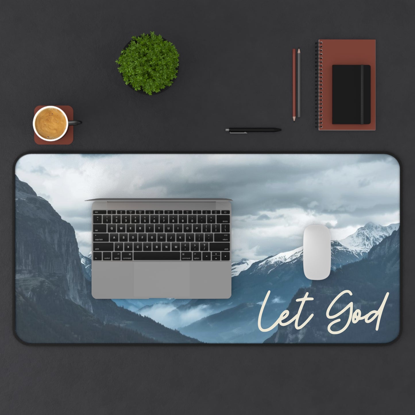 Let God Mountain Desk Mat – Peaceful Power