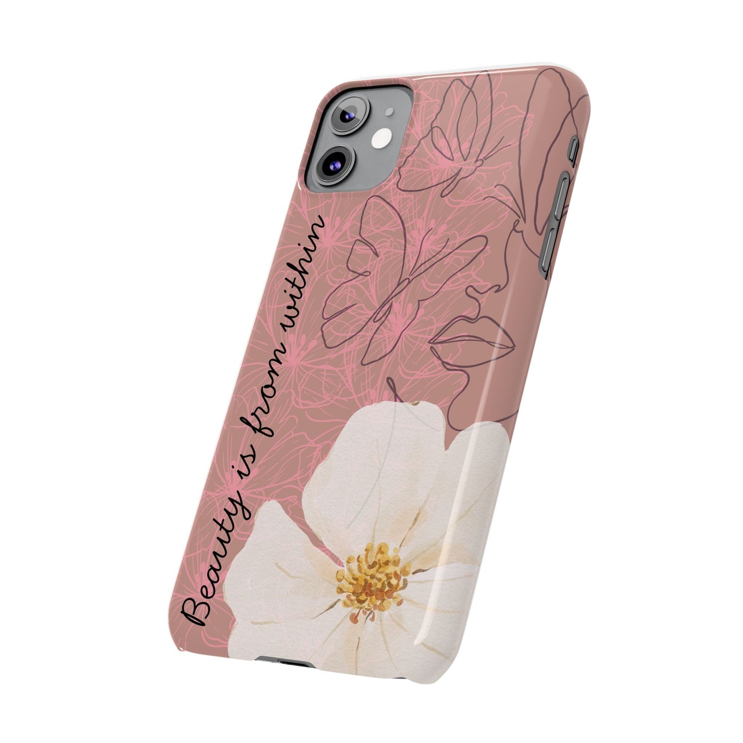 Beauty is from Within, Slim Phone Case, Floral Design, Gift for Her, Cute Phone Accessories, Mother’s Day [...]