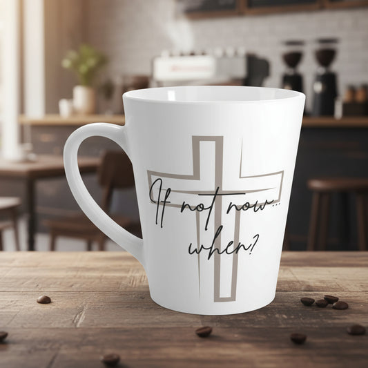 Inspirational Latte Mug - Faith-Themed Quote Coffee Cup, Christian Gift, Morning Motivation, Home Decor, Religious Encouragement