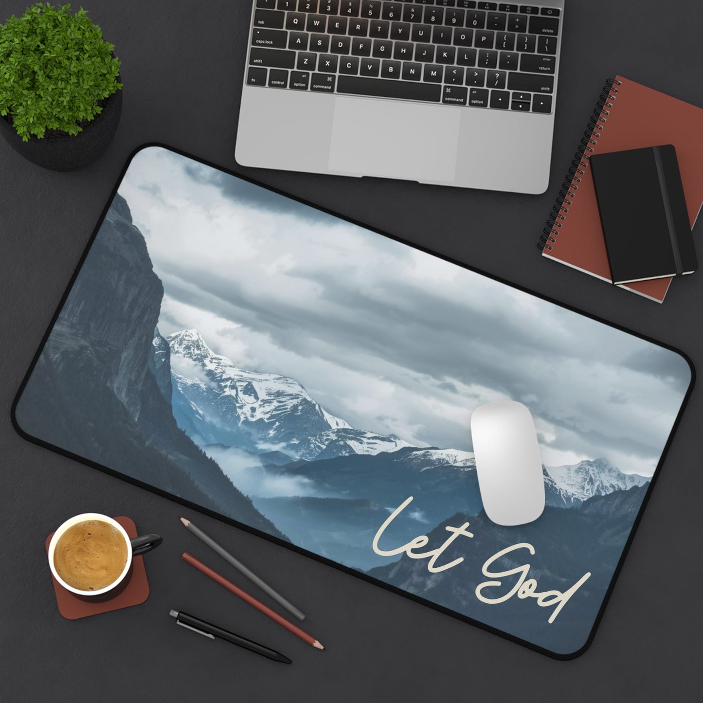 Let God Mountain Desk Mat – Peaceful Power