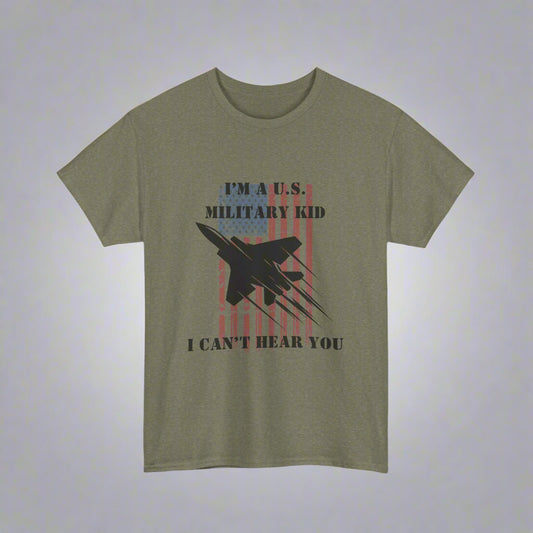 Military Kid Tee, Unisex Cotton T-Shirt, USA Proud Shirt, Gift for Military Families, Patriotic Wear, Comfortable Everyday Wear