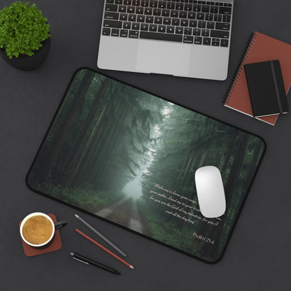 Psalm 25:4 Forest Desk Mat – Guided by Faith