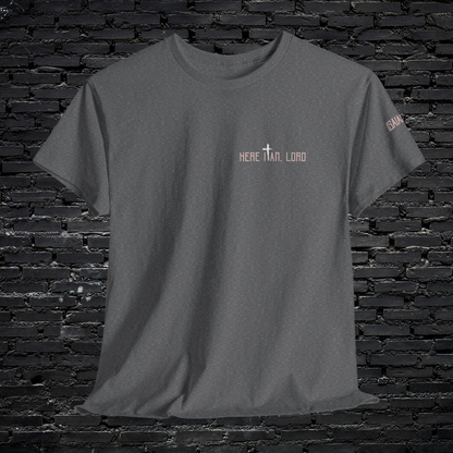 Here I Am Lord Christian T-Shirt | Send Me Back Print Faith Apparel