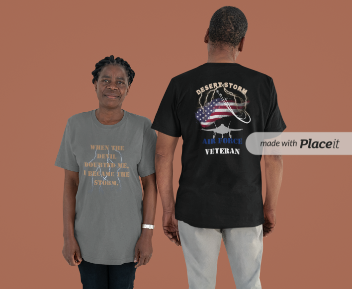 Storm Series Navy Veteran T-Shirt – “I Became the Storm”  Desert Storm Tribute